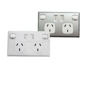 Design Pure Copper Electrical Double Powerpoint with 2 Gang USB Socket Approval Good Quality New AS/NZS Australia Wall Switch