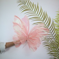Papillons en organza et fleurs en maille de soie artificielle, élégants et colorés, pour décoration de mariage, extérieur et ornements de fenêtre