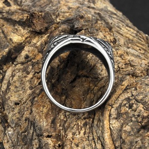 Bague en acier inoxydable pour hommes, design arbre de vie Viking, style Hip Hop, bijoux cadeau, motif végétal rond, forme géométrique - Product Image 2