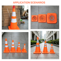 Cône de signalisation rétractable personnalisé de 70 cm, hautement réfléchissant, pliable, pour la sécurité routière sur les autoroutes et les avertissements de circulation