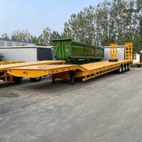 Semi-remorque surbaissée robuste 2/3/4/5 essieux 60/80/100 tonnes, fabrication chinoise directe, couleur personnalisée, transport de machines, Asie du Sud-Est