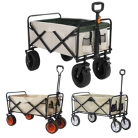 Chariot pliable robuste en acier inoxydable Fuxtec - Chariot utilitaire pliable avec roues universelles pour le camping, les courses et les outils (OEM)