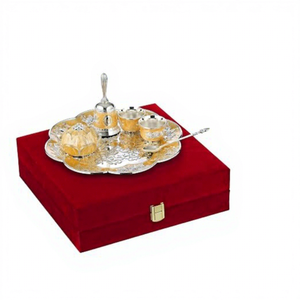 Elegante Juego de Thali de Metal con Tazón, Campana, Cuchara, Porta Incienso, Caja Roja, Uso Religioso, Duradero - Product Image 4