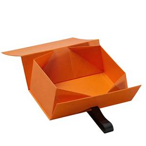 <span class=keywords><strong>Caja</strong></span> de regalo creativa plegable de <span class=keywords><strong>origami</strong></span> naranja con asa - Product Image 4