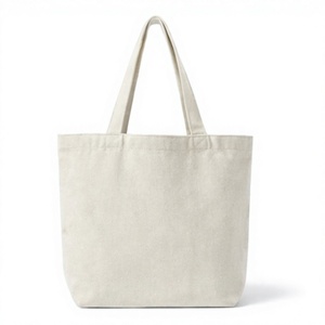 Sac de plage en toile de coton beige grand format, réutilisable, vierge, pour livres et courses, prix promotionnel de gros - Product Image 2