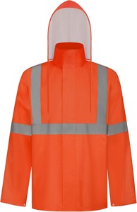 <b>Men's</b> Lightweight Reflective Rain Jacket Waterproof Hooded Stand Coat High Visibility <b>for</b> Outdoor Safety <b>for</b> Work Sports - Product Image 3