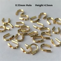 A2857 Conector de alambre en forma de U de oro laminado de 14k auténtico, protectores de cable, terminales y cierres para joyería permanente DIY