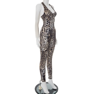 Viviblook ชุดจั๊มสูทสำหรับไปยิมของผู้หญิงชุดจั๊มพ์สูทเซ็กซี่แขนกุดเปิดหลังแนบเนื้อ D25JP177 - Product Image 3