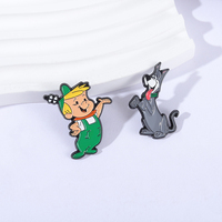 Alfileres esmaltados animados de comedia de dibujos animados, broches de Metal de perro gris con personaje de Anime, insignia de solapa, accesorios de joyería, regalos para amigos