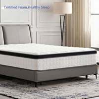 Matelas de lit d'hôtel King Queen Full Size en mousse et ressorts ensachés, matelas hybride à ressorts, fourni par l'usine