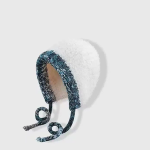 Chapeau d'automne et d'hiver pour femmes, style coréen, chapeau en peluche mignon avec petite corne, bonnet en tricot - Product Image 2