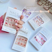 Nouveauté estivale : Autocollants d'ongles style Ins, effet blanchissant, amovibles, naturels et confortables, extensions d'ongles longues en ABS