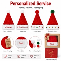 Chapeau de Noël pour enfants avec logo personnalisé, chapeau de Père Noël en peluche haut de gamme, vente en gros, fausse fourrure douce et épaisse, chapeau de Noël pour enfants, OEM en gros