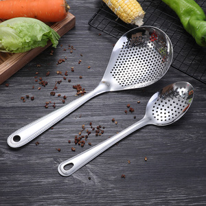 304 Stainless Steel <b>Strainer</b> Large Perforated Spoon For Soup Hot Pot <b>Pasta</b> With Small Holes Kitchen Colander - Product Image 5