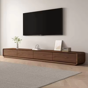 Moderno Soporte de <span class=keywords><strong>TV</strong></span> Flotante de Madera Personalizado con Almacenamiento Montado <span class=keywords><strong>en</strong></span> la Pared para Sala de Estar, Hotel y Apartamento, Compatible con Televisores de 60-64 Pulgadas - Product Image 1