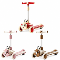 Trottinette d'équilibre pliable légère en plastique à 3 roues, hauteur réglable, avec frein arrière, pour filles, jouet moderne d'extérieur pour enfant