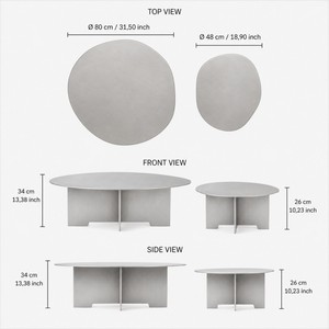 Modernes Handgefertigtes Gebürstetes Edelstahl Couchtisch-Set mit Langlebigem Design für Wohnzimmermöbel - Product Image 2