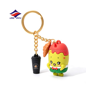 Porte-clés personnalisés LZY 20 ans, forme de dessin animé, PVC, logo personnalisé, porte-clés en caoutchouc 2D 3D, porte-clés en PVC, figurine de dessin animé - Product Image 2