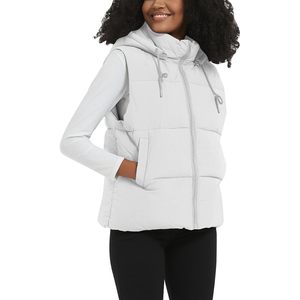 FOXA Gilet matelassé pour femme, sans manches, à fermeture éclair, isolé, à capuche, pour l'hiver, la randonnée en plein air, avec poches - Product Image 1