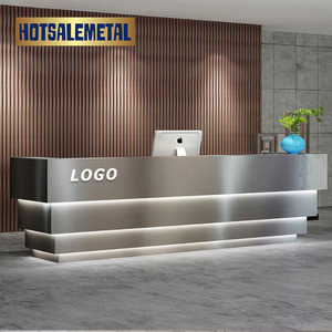Table de réception personnalisée en acier inoxydable pour hôtel, bureau d'accueil, mobilier de bureau, table d'accueil - Product Image 5