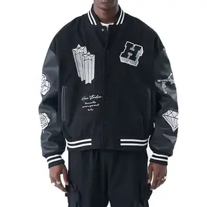 맞춤형 디자이너 로고 캐주얼 자켓 레터맨 코트 남성용 남여 공용 대표팀 야구 자켓