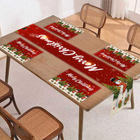 Nouvelle Arrivée 2026 – Nappe de Table Imprimée Thème Noël, Chemin de Table en Lin Imprimé pour Table à Manger