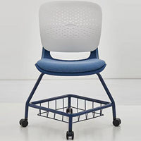 Chaise de formation empilable robuste avec structure en acier, assise en tissu respirant résistant à l'usure pour conférences et bureaux