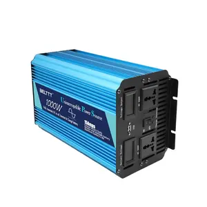 UPS 1000 ואט 1kw 1000W 1600 ואט 1.6kw 12v DC כדי 220v AC יחיד שלב טהור סינוס גל כוח מהפך עם לבנות סוללה מטען