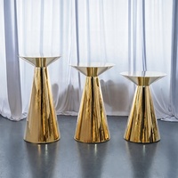 Table haute moderne en acier inoxydable doré de luxe pour la décoration de mariage, table à desserts et gâteaux, idéale pour les hôtels et les bars à domicile