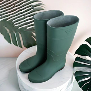 Pas d'odeur vert foncé mat épaissi Protection du travail bottes <span class=keywords><strong>de</strong></span> pluie Tube haut anti-dérapant PVC bottes <span class=keywords><strong>de</strong></span> <span class=keywords><strong>pêche</strong></span> - Product Image 3