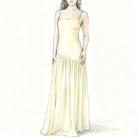 Robe Femme Couleur Unie Bustier Fendue Sans Manches Cintrée Taille Haute Plissée Robes Décontractées pour Dames