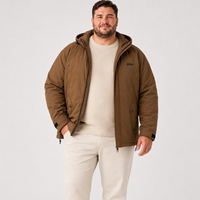 Chaqueta de Plumón para Hombre, Estilo Parka, con Capucha, Bolsillos con Botones, Cordones Ajustables, Cálida para Invierno, Tallas Grandes y Extra Grandes, 6XL 7XL