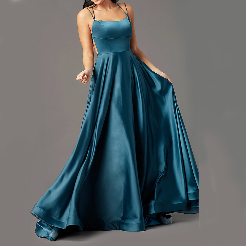 Snow Lotus Robe de soirée longue en satin avec manches mi-longues pour femme Snow Lotus Robe de soirée longue en satin avec manches mi-longues pour femme