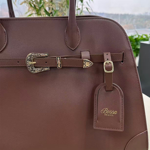 Maßgefertigte Hochwertige Damen-Tragetasche aus Echtem Wildleder mit Zwei Griffen, Großer Kapazität für Notizbücher und Büro - Product Image 3
