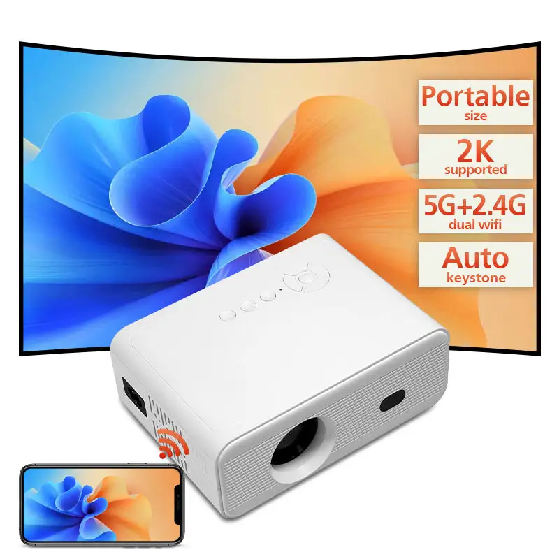 Factory Hot Sale L012Q Full Hd Home Theater Video Projecteur Smart Android Wireless Phone Proyector Portable Mini Projector 4K