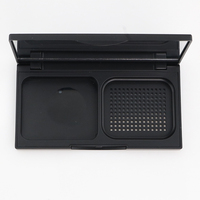 Boîte à poudre rectangulaire, double compartiment, avec miroir, pour poudre humide et sèche, avec emplacement pour houppette, 15g, boîte vide, diamètre 120mm