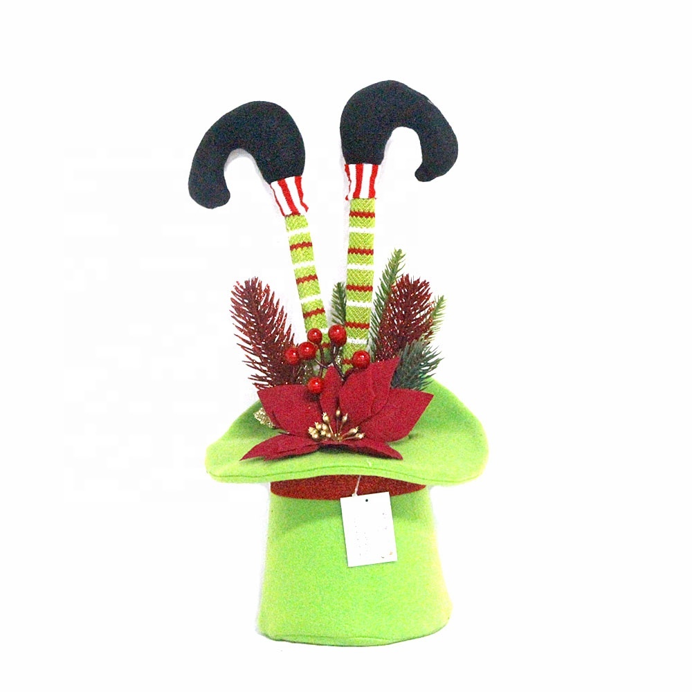 14 inch colorful clown hat branch artificial table decoration with berries red for Christmas decoration