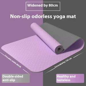 Vente en gros de tapis de yoga écologiques 6mm 8mm en TPE tapis de musculation épais antidérapant pour le fitness à domicile - Product Image 4