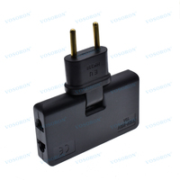 Adaptateur de voyage sans fil multi-prises rotatif UE, convertisseur de prise rotatif 180 degrés, une entrée trois sorties, mini et fin
