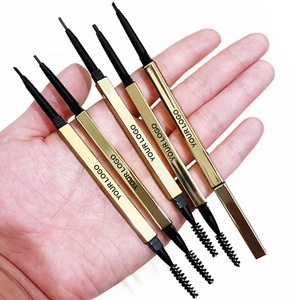 Zhenhai nhãn hiệu riêng logo của bạn kim loại đồng ống vàng hai đầu lông mày bút chì với lông mày Mascara - Product Image 2