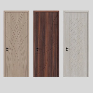Porte intérieure en PVC polymère tendance, finition en bois composite imperméable pour salle de bain, appartement, hôtel - Product Image 6