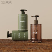 XINDE OEM ODM couleur personnalisée impression luxe PET 500ml soin des cheveux emballage cosmétique lavage à la main vide lotion pour le corps shampooing bouteille