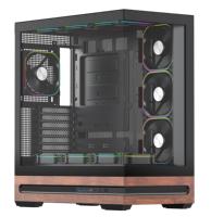 Nouveau design de boîtier d'ordinateur de bureau en verre trempé, USB 3.0, boîtier ATX, refroidissement par eau 360, côté avec design en bois