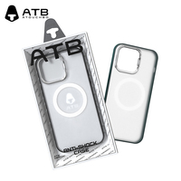 ATB vente en gros porte-anneau magnétique Invisible étanche antichoc TPU + PC étui de téléphone anti-empreintes digitales pour
