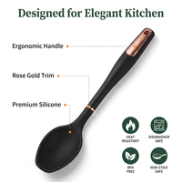 Cuillères de cuisine en silicone de qualité alimentaire, cuillère à badigeonner, sans BPA, résistantes à la chaleur, OEM ODM pour la cuisson, le mélange, le remuage et le service