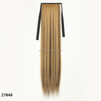 Extensions de cheveux synthétiques en fibre haute température, longues et lisses, pré-collées, pour femmes noires, vente en gros à prix abordable