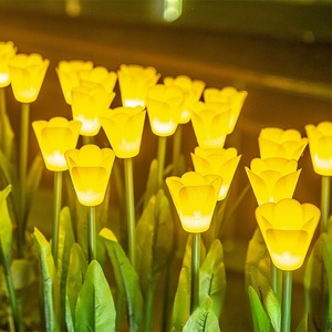 Led Tulip Lights Simulation Flower Lamp <b>Decorative</b> <b>Lighting</b> Battery Powered Rechargeable Christmas Decoration Indoor Outdoor Use - Product Image 2