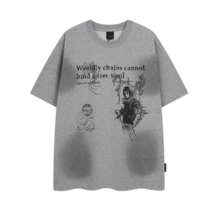 Ropa para <span class=keywords><strong>Hombre</strong></span> - Camiseta de Manga Corta de Alta Calidad con Estampado de Personajes de Dibujos Animados de Estilo Decadente Americano y Temática Oscura - Product Image 3