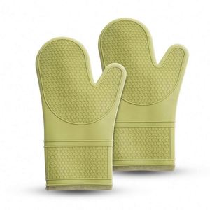 Heat Resistant Silicone Oven Mitts Set Soft Quilted Lining Extra <b>Long</b> Waterproof Flexible <b>Gloves</b> for Cooking and BBQ Kitchen - Product Image 1