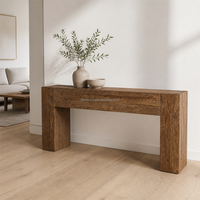 Console moderne de luxe en bois massif, grande console américaine pour entrée et salon